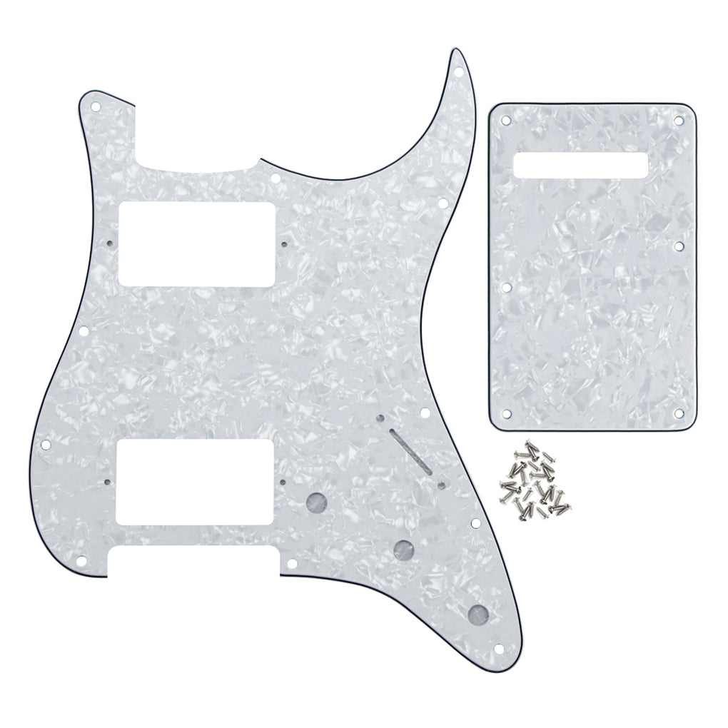 FLEOR Set of 11 Hole Strat Electric Guitar HH Pickguard Back Plate