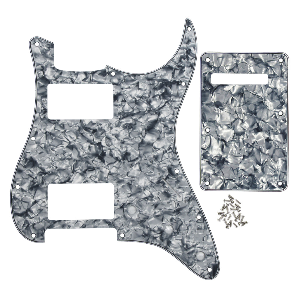 FLEOR Set of 11 Hole Strat Electric Guitar HH Pickguard Back Plate