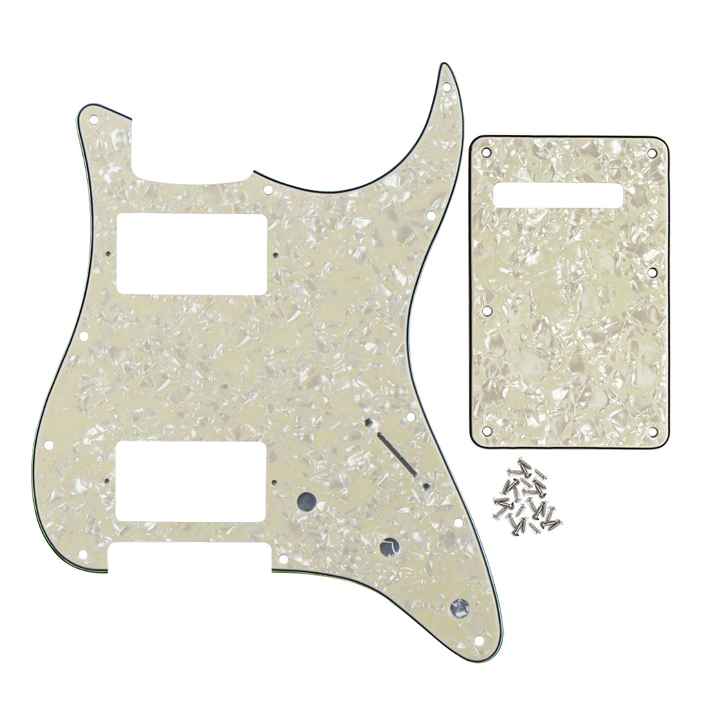 FLEOR Set of 11 Hole Strat Electric Guitar HH Pickguard Back Plate