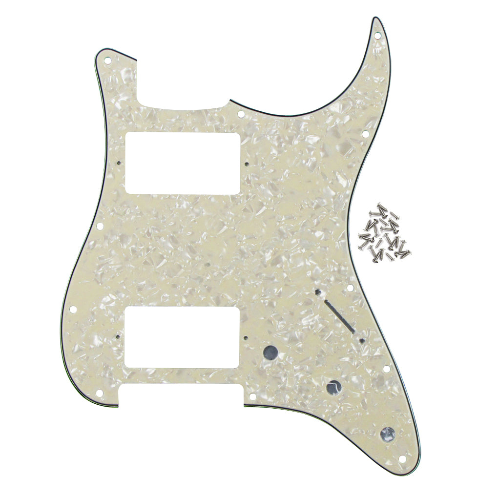 FLEOR Set of 11 Hole Strat Electric Guitar HH Pickguard Back Plate