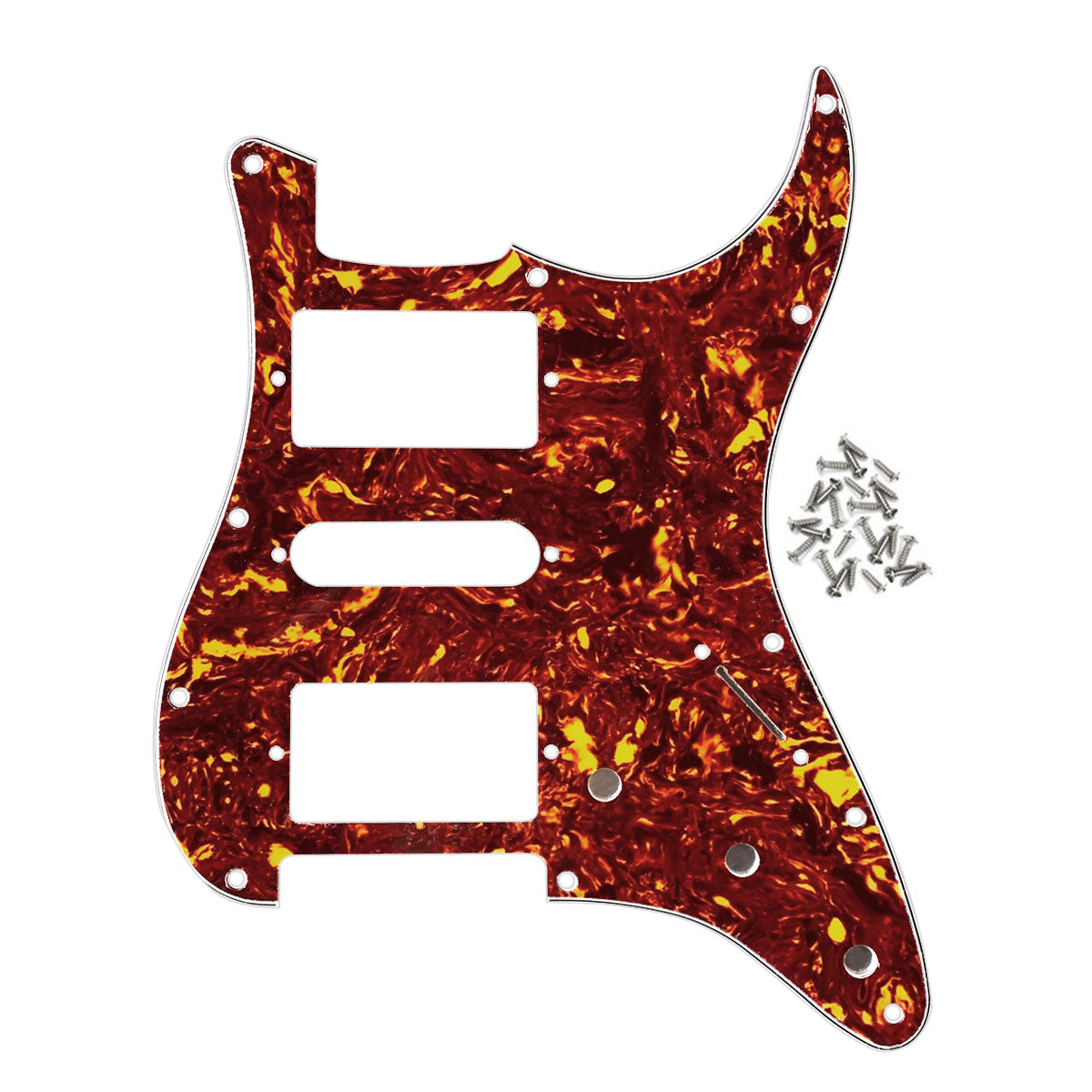 FLEOR 11 trous Strat HSH Pickguard pour guitare électrique avec vis, 11 couleurs disponibles