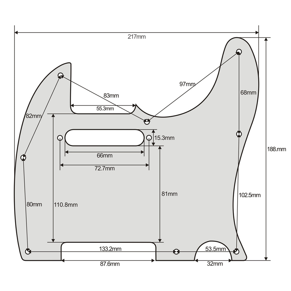 FLEOR Anodized Aluminum Pickguard for Tele | iknmusic