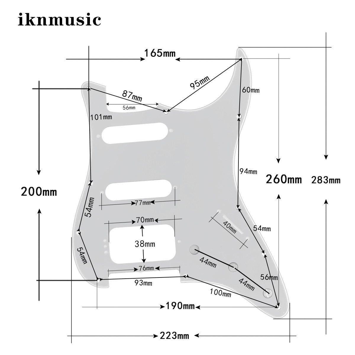 FLEOR SSH Guitar Pickguard Scratch Plate for Strat | iknmusic