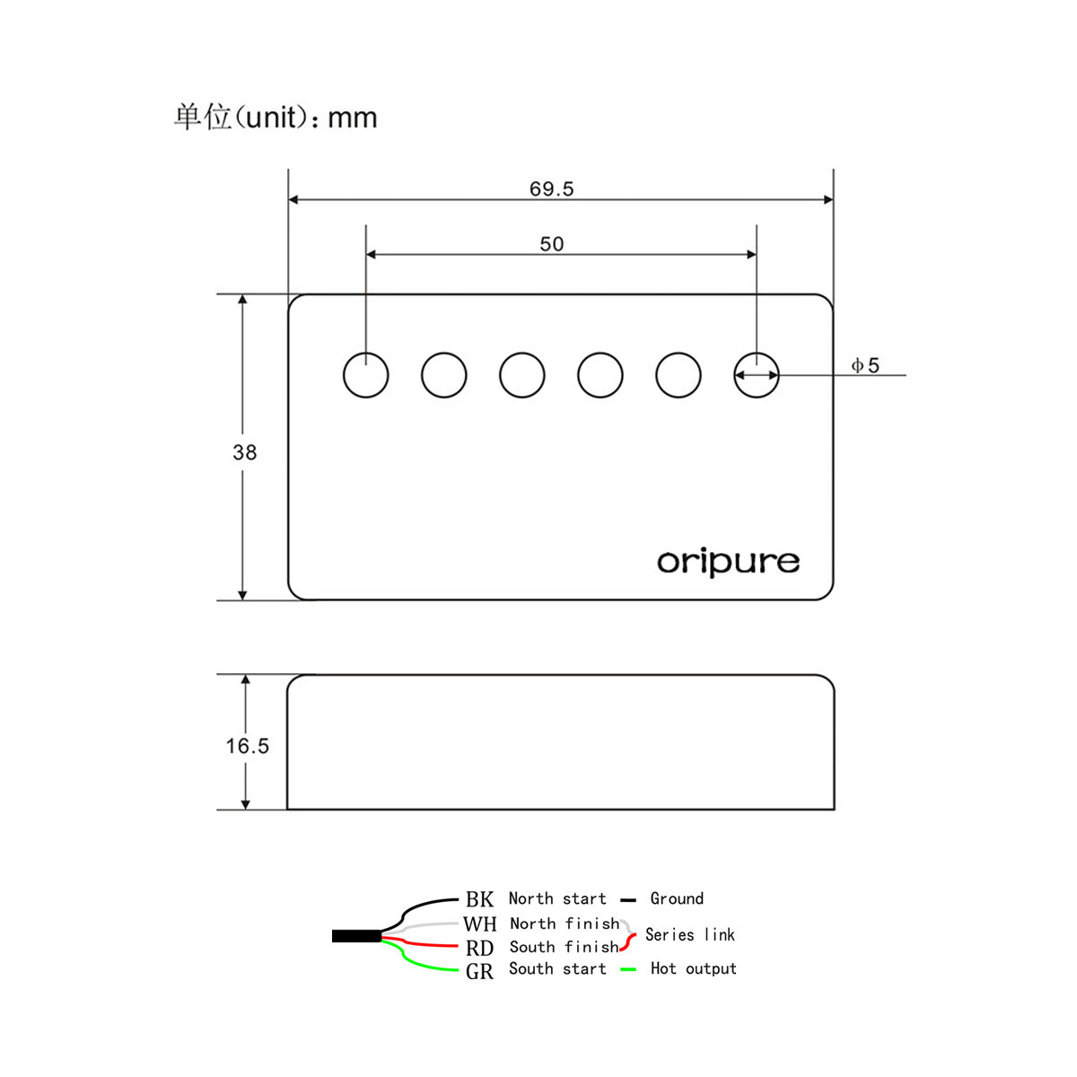 Oripure Alnico 2 Pickup LP Guitar Humbucker Pickup | iknmusic