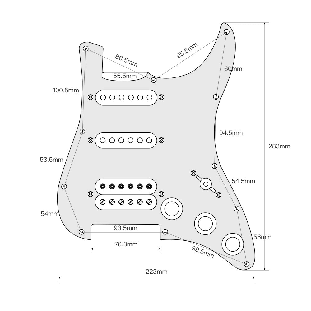 OriPure OLD-SH Alnico 5 Strat Loaded Pickguard SSH | iknmusic 