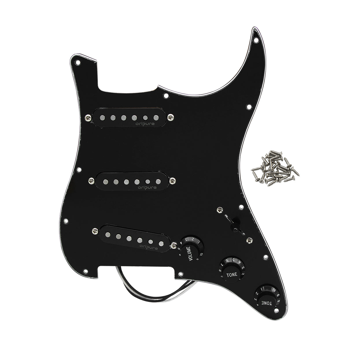 OriPure Loaded Prewired Pickguard SSS Strat con pastillas de bobina simple Alnico 5