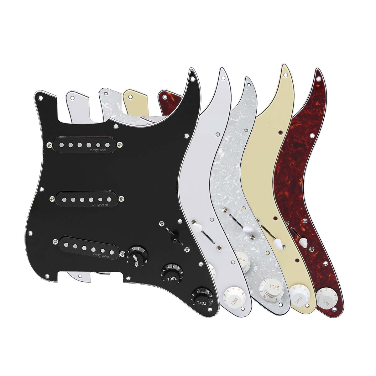 OriPure Loaded Prewired Pickguard SSS Strat con pastillas de bobina simple Alnico 5