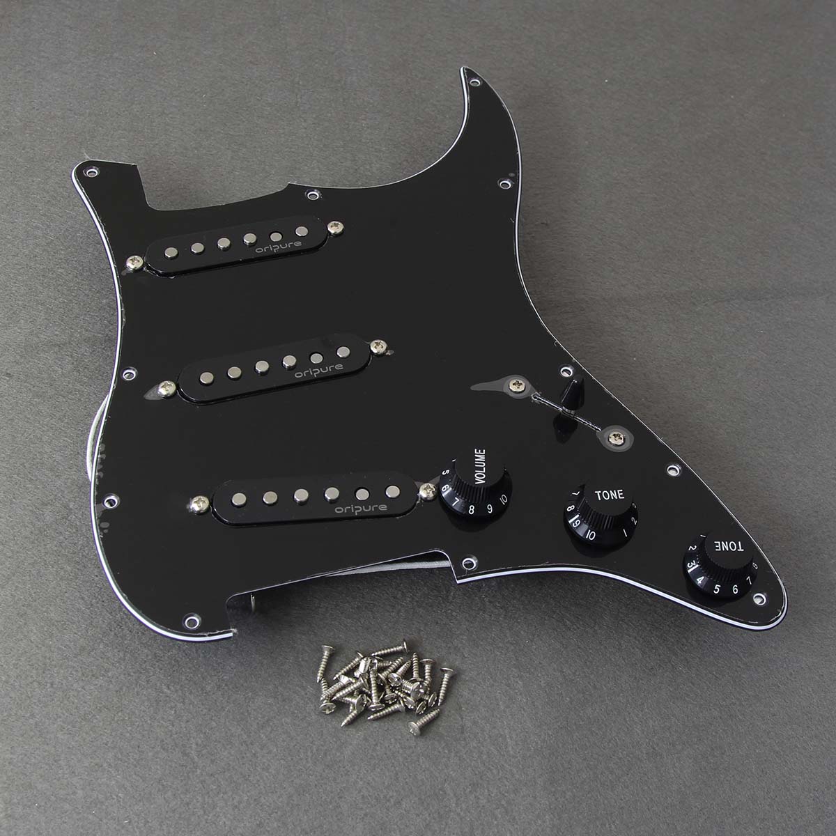 OriPure Loaded Prewired Pickguard SSS Strat con pastillas de bobina simple Alnico 5