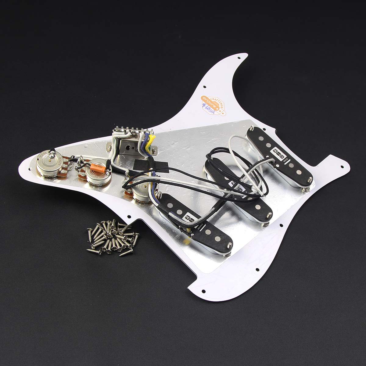 OriPure Loaded Prewired Strat SSS Guitar Pickguard with Alnico 5 Single Coil Pickups