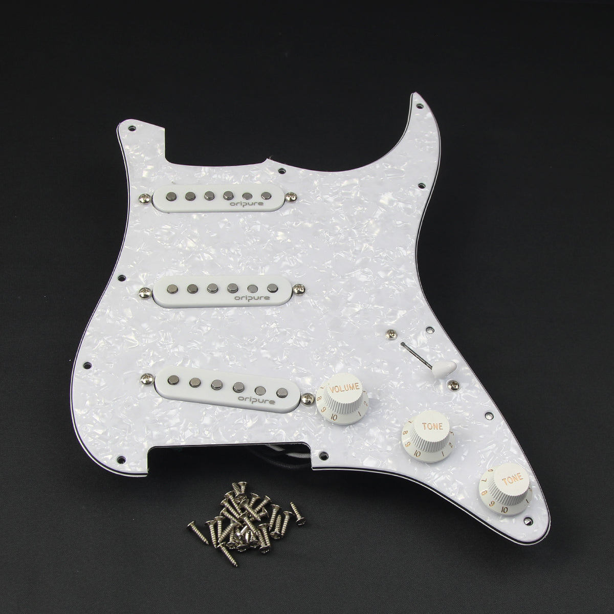 OriPure Loaded Prewired Strat SSS Guitar Pickguard with Alnico 5 Single Coil Pickups