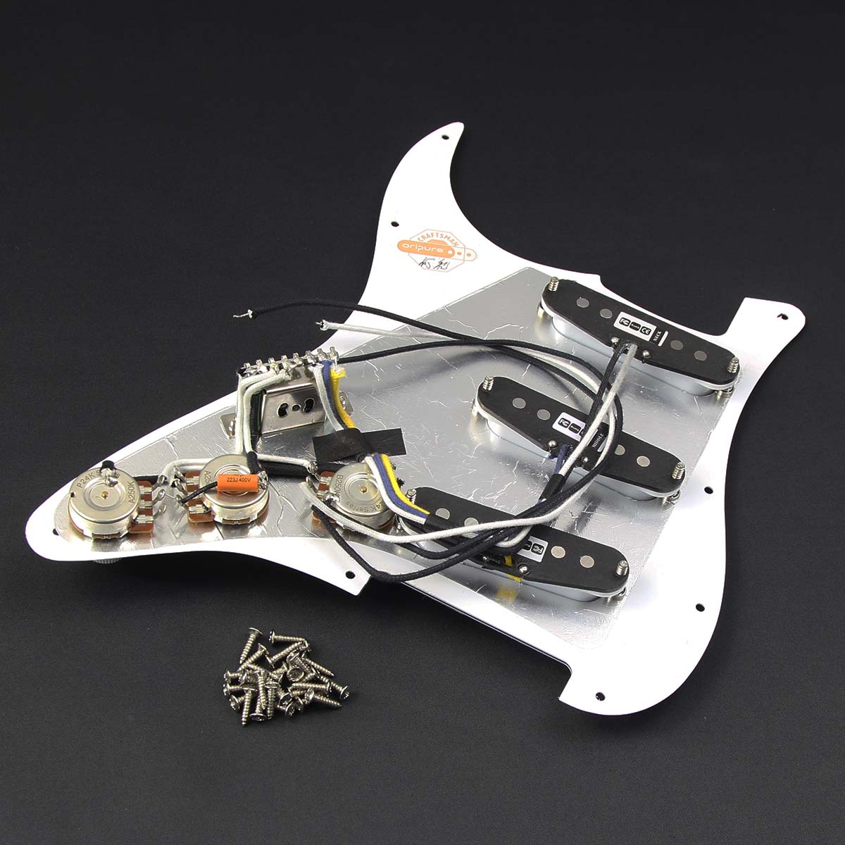 OriPure Loaded Prewired Strat SSS Guitar Pickguard with Alnico 5 Single Coil Pickups