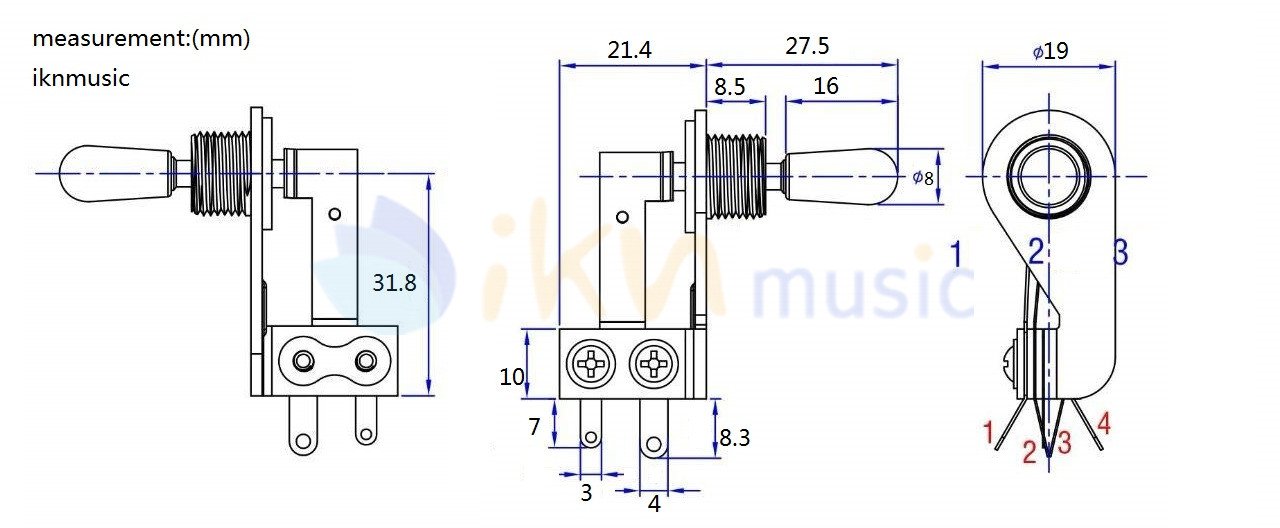 FLEOR Guitar 3 Way Switch for Guitar Accessories | iknmusic