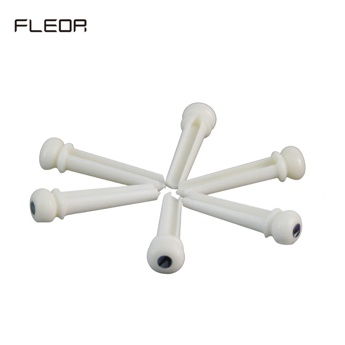 FLEOR 6PCS Bone Bridge Pins for Acoustic Guitar Parts | iknmusic