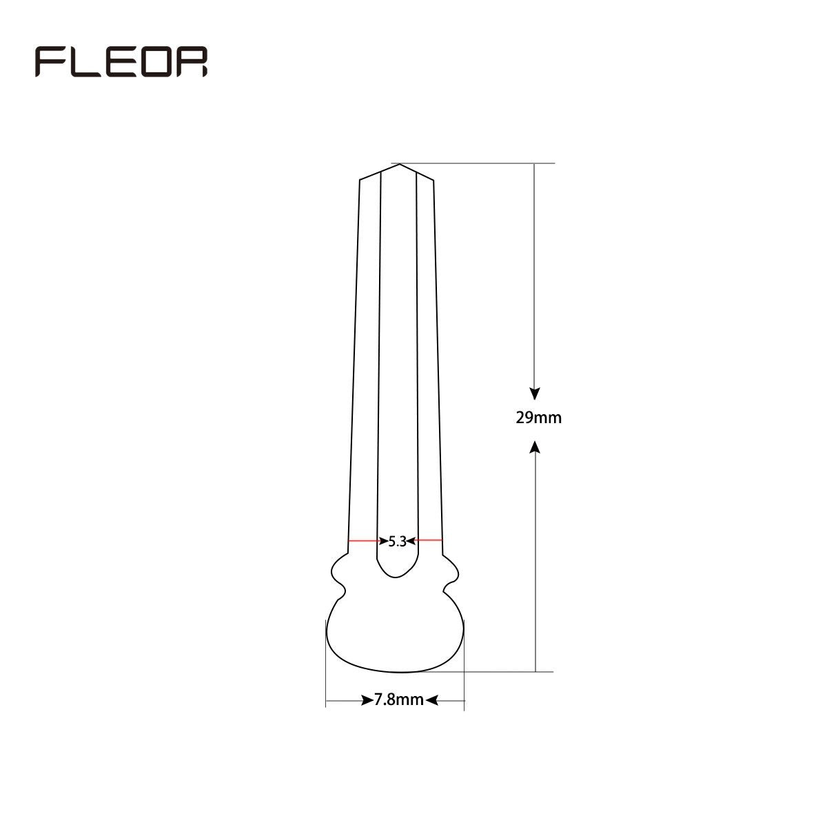 FLEOR 6PCS Rosewood Bridge Pins for Acoustic Guitar Accessories