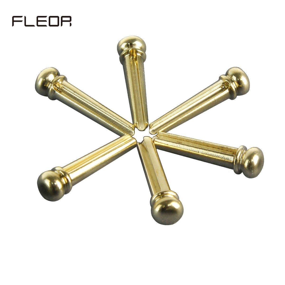 FLEOR 6PCS Brass Guitar Bridge Pins for Acoustic Guitar | iknmusic