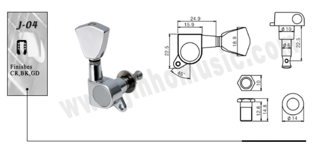 FLEOR Guitar Tuning Keys Machine Heads 3L3R for LP | iknmusic