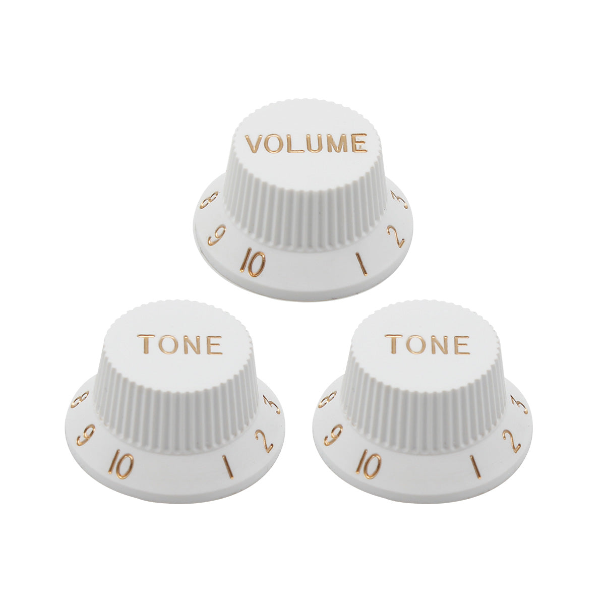 FLEOR Set of 2T1V Guitar Knobs Strat 24 Spline Knobs | iknmusic