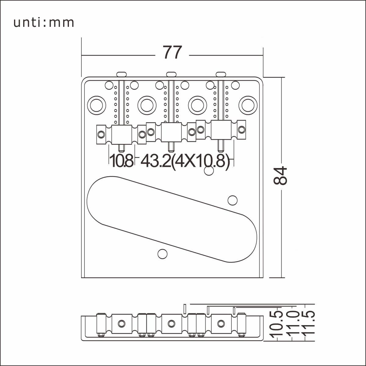 FLEOR Vintage 3-Saddle Tele Guitar Bridge | iknmusic