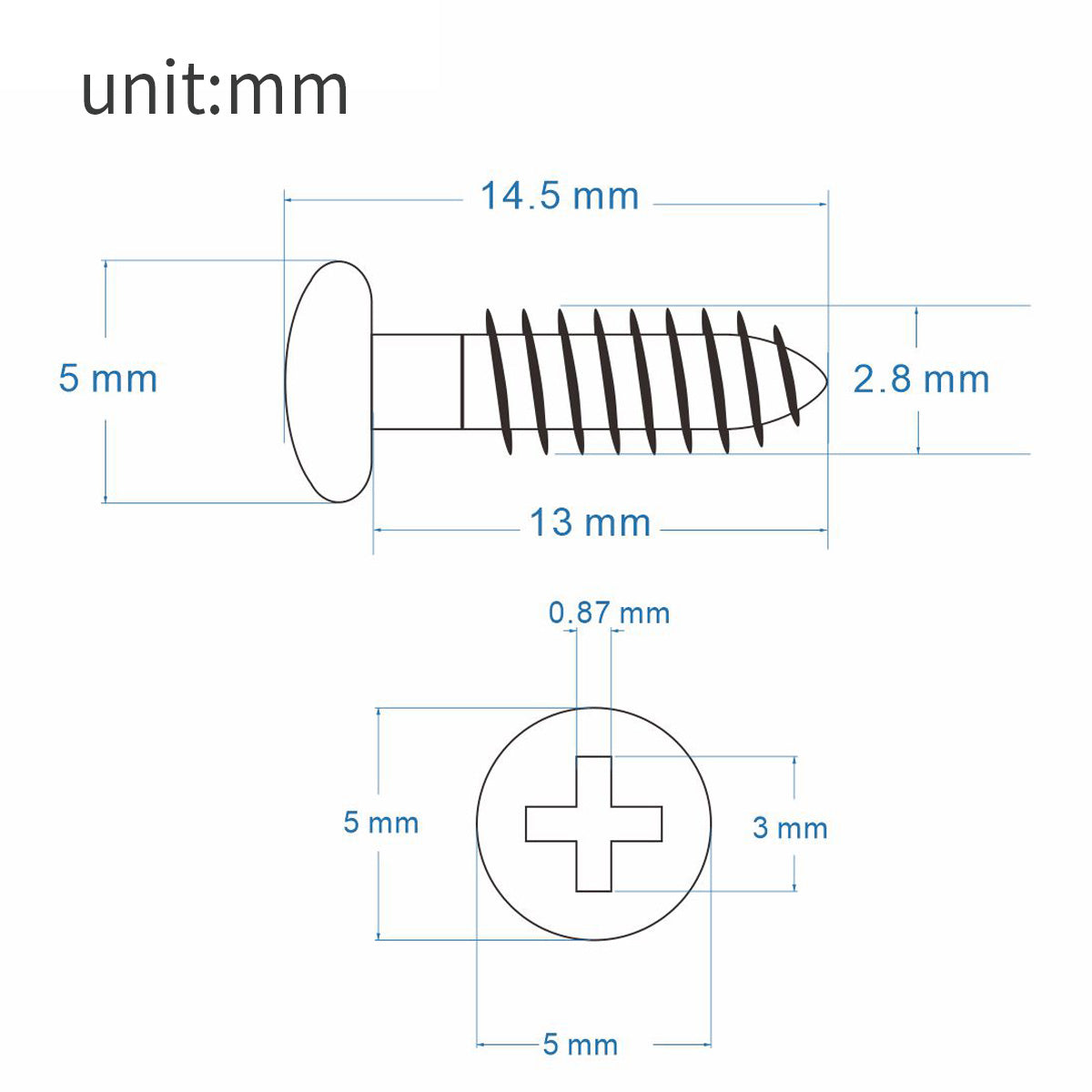 FLEOR Guitar Locking Nut Mountinng Screws 2.8*14.5mm | iknmusic