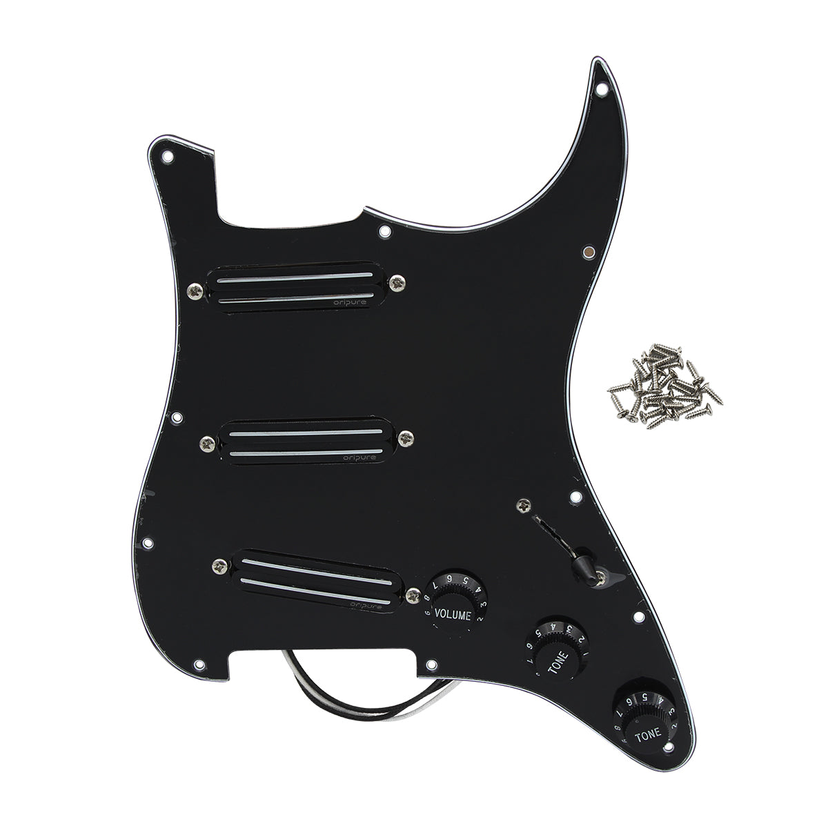 OriPure OLD-HR Prewired Guitar Pickguard SSS Loaded Hot Rails-Hot Rails-Hot Rails Alnico 5 Set