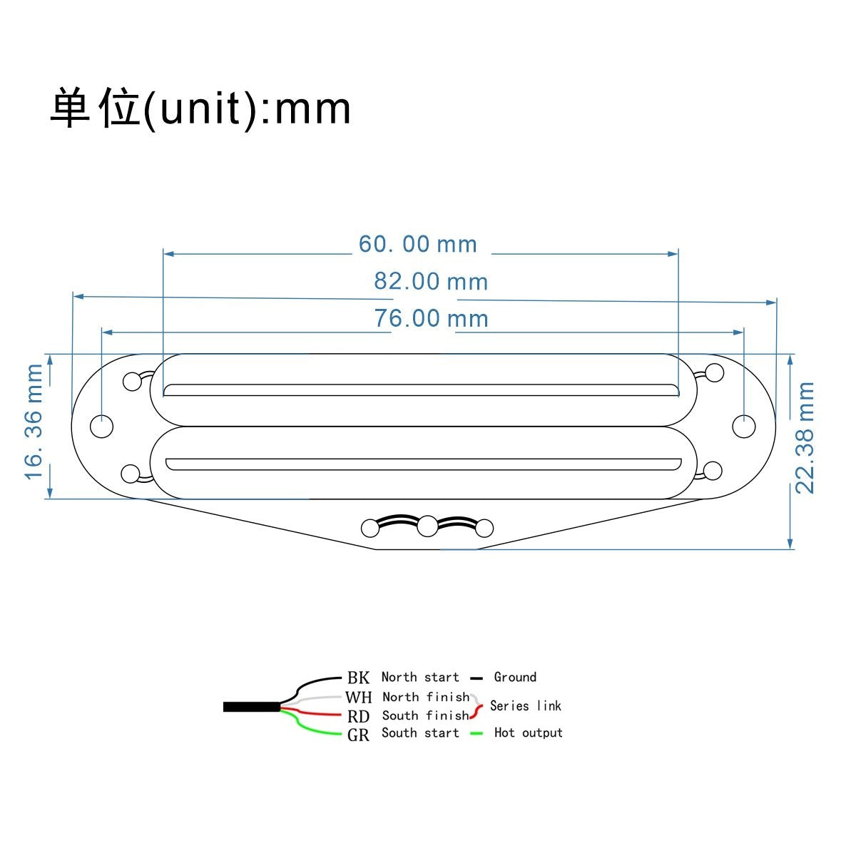 FLEOR Alnico 5 Dual Hot Rails Humbucker Pickup | iknmusic