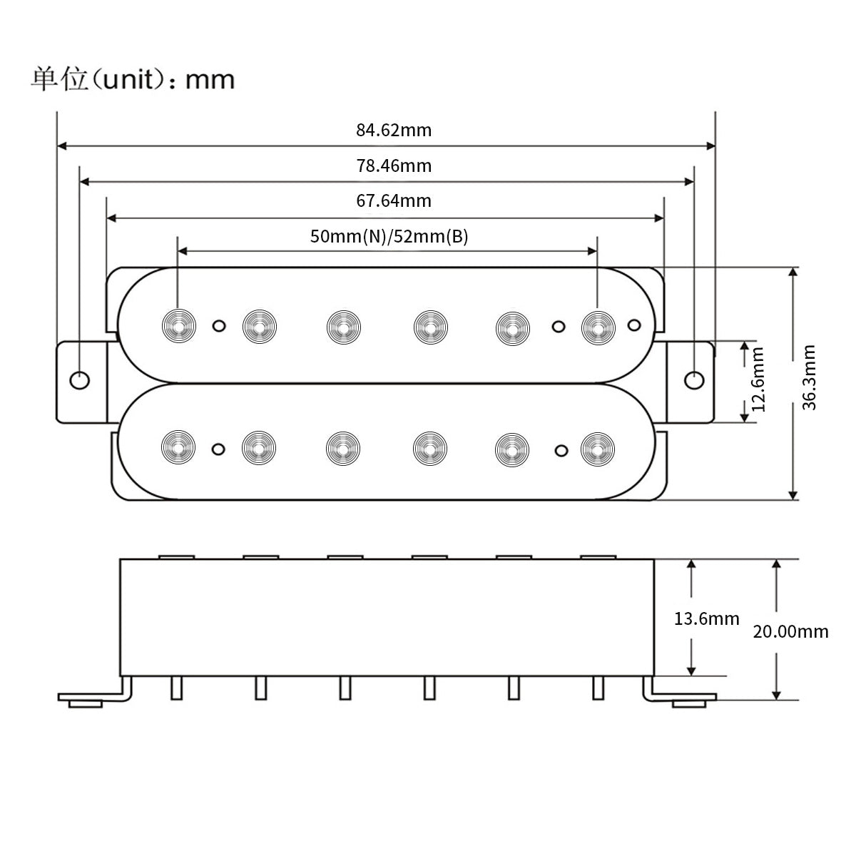 FLEOR Alnico 2 Humbucker Electric Guitar Pickup | iknmusic