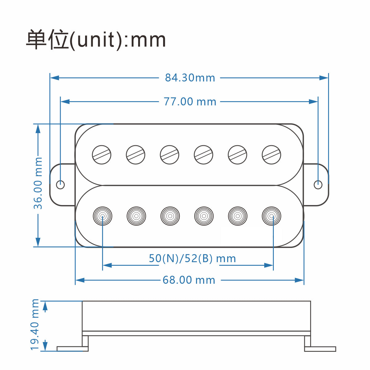 FLEOR Alnico 2 Humbucker Kit Double Coil Pickup DIY Parts | iknmusic