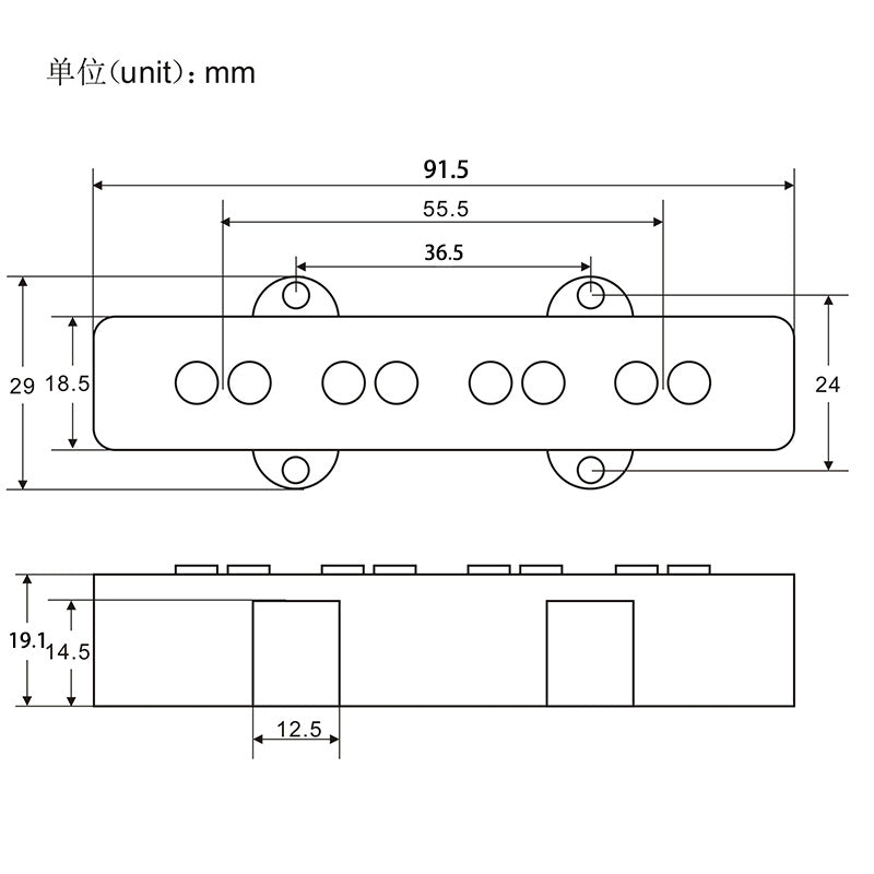 FLEOR Alnico 5 Pickup DIY Kit for Jazz-Bass | iknmusic