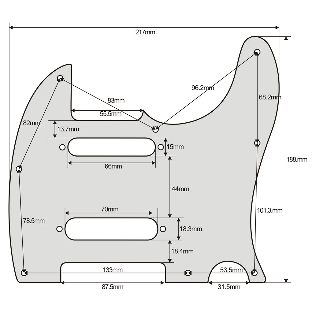 FLEOR Nashville Tele Pickguard 8 Hole with Screws | iknmusic