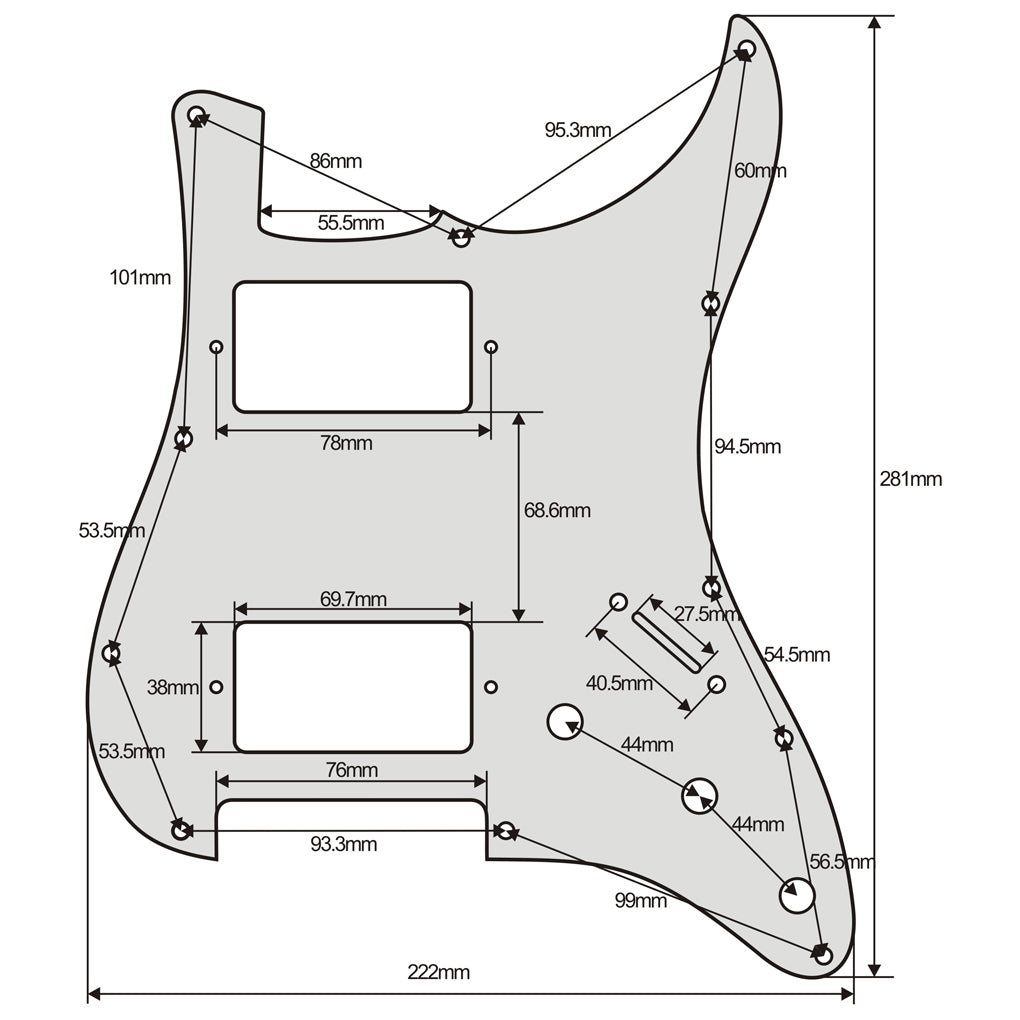 FLEOR Set of 11 Hole Strat Electric Guitar HH Pickguard Back Plate