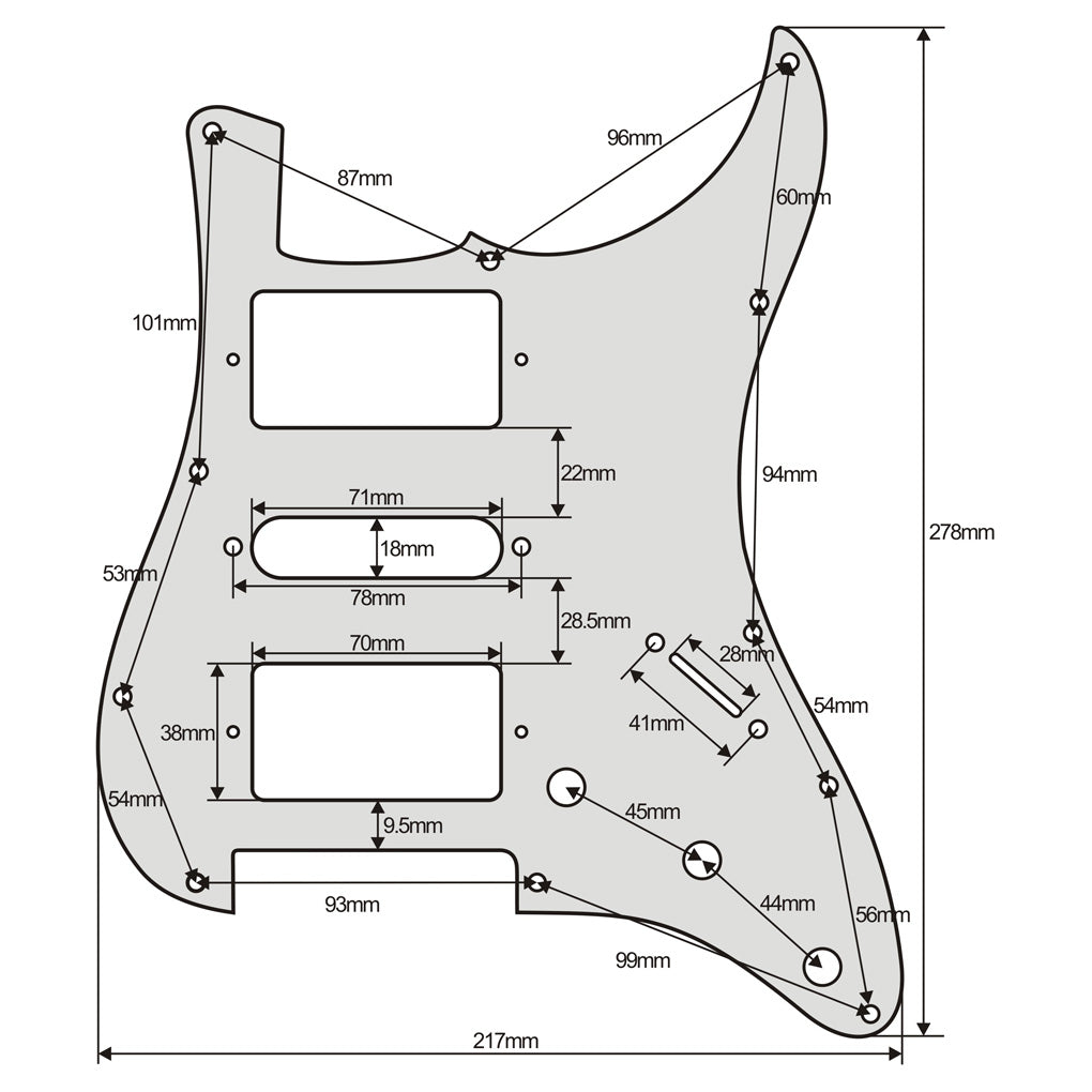 FLEOR Strat HSH Electric Guitar Pickguard & Backplate | iknmusic