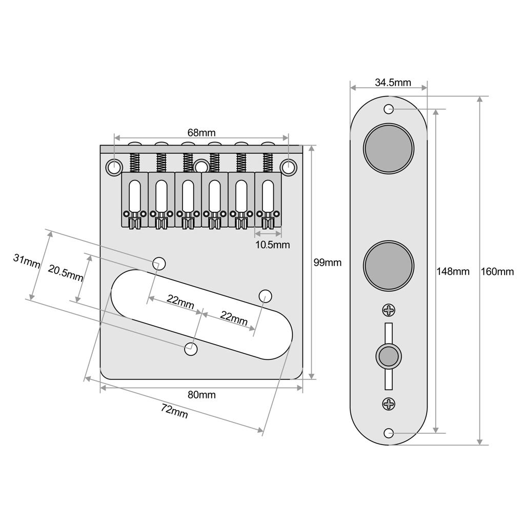 FLEOR Set of Carved Prewired Tele Control Plate & Bridge | iknmusic