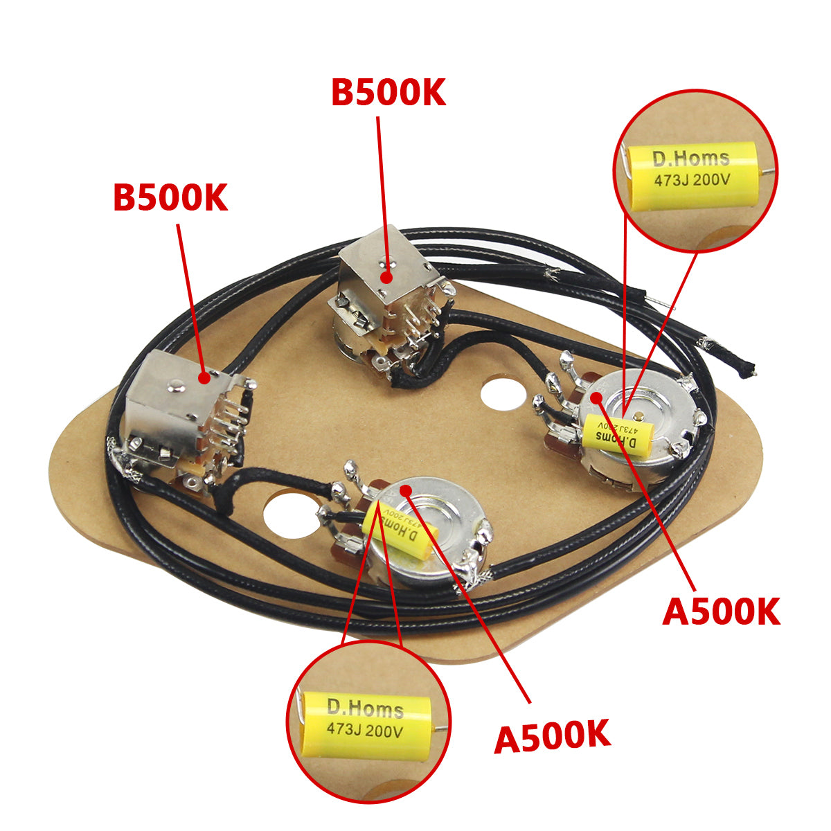 FLEOR LP Guitar Wiring Harness Upgrade with Coil Split | iknmusic
