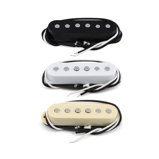 FLEOR Vintage Staggered Alnico 5 Single Coil Guitar Pickup for Strat Guitar Parts,3 Colors Available