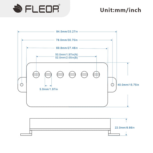 FLEOR Ceramic LP Pickup Electric Guitar Humbucker Pickup