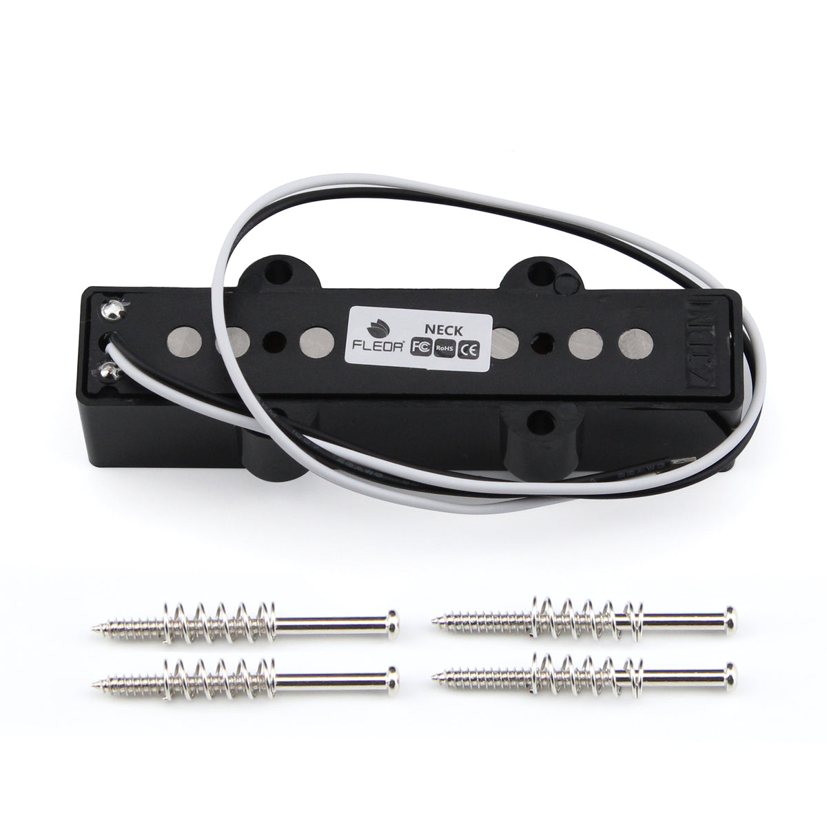FLEOR Black Open Alnico 5 JB Bass Pickup for 4 Strings Electric Bass