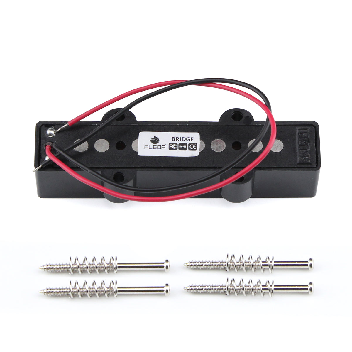 FLEOR Black Open Alnico 5 JB Bass Pickup for 4 Strings Electric Bass