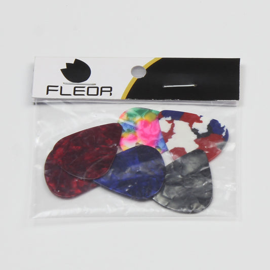 FLEOR Pearl Guitar Picks, Assorted Colors, 6pcs Set