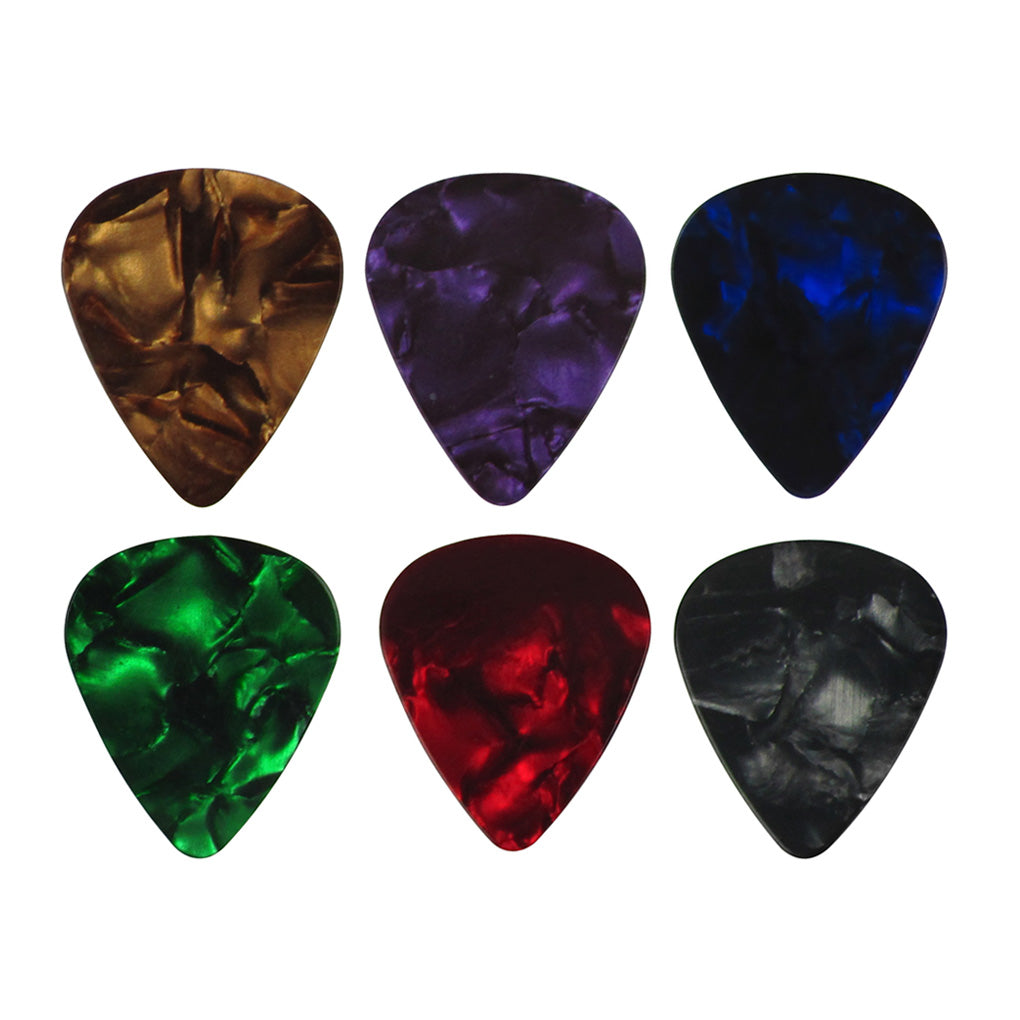 FLEOR Pearl Guitar Picks, Assorted Colors, 6pcs Set