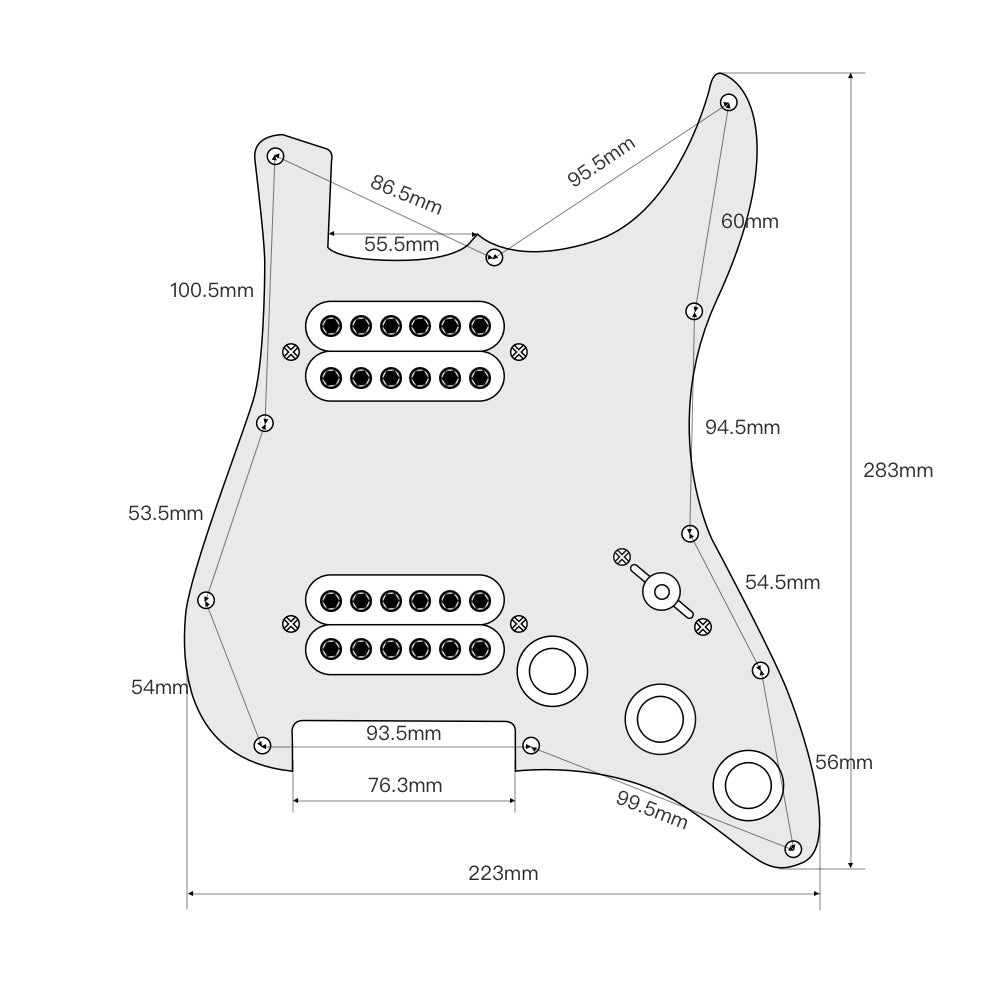 OriPure OLD-HH Alnico 5 Loaded Prewired Guitar HH Pickguard 5 Way Super Switch