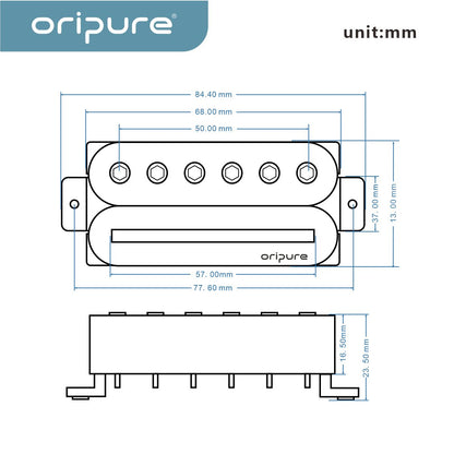 OriPure Alnico 2 Neck Guitar Rails Humbucker Pickup | iknmusic
