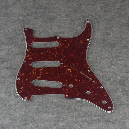 FLEOR Red Tortoise Guitar Pickguard Back Plate & Pickup Covers Knobs Switch Whammy Bar Tip for 11 Hole SSS Strat Guitar Accessories