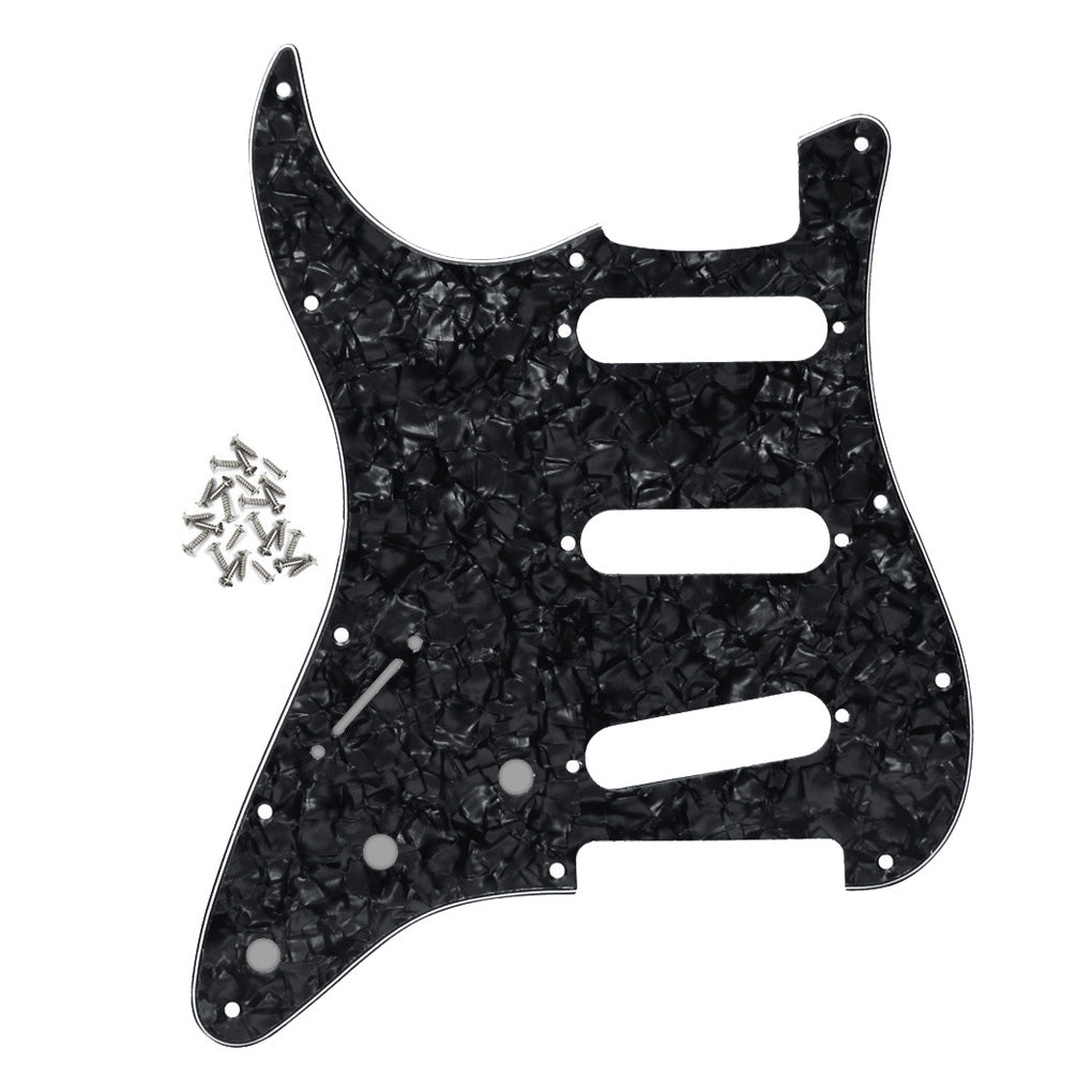 FLEOR Left Handed 11 Holes SSS Guitar Pickguard Scratch Plate with Screws for Strat Guitar Parts,7 Colors Available