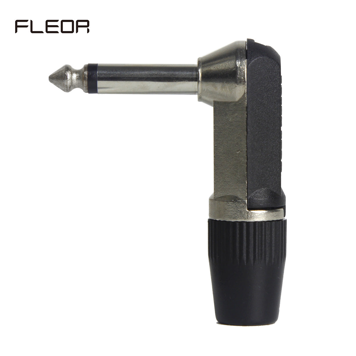 FLEOR 1/4" 6.35mm Jack Right Angle Male Mono Guitar Jack Plug Connector L-Shape