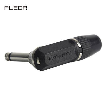 FLEOR 1/4" 6.35mm Jack Right Angle Male Mono Guitar Jack Plug Connector L-Shape