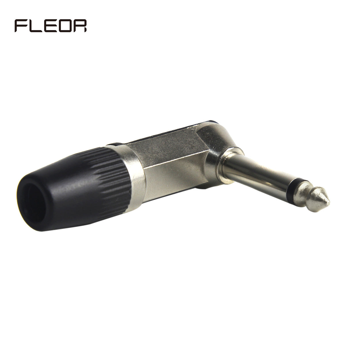 FLEOR 1/4" 6.35mm Jack Right Angle Male Mono Guitar Jack Plug Connector L-Shape