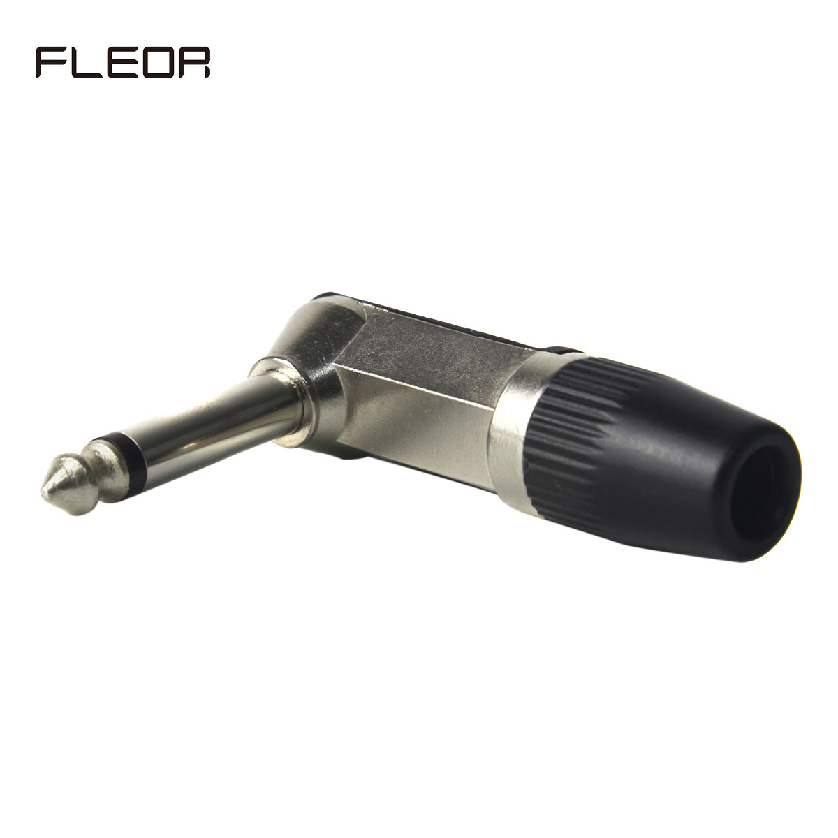 FLEOR 1/4" 6.35mm Jack Right Angle Male Mono Guitar Jack Plug Connector L-Shape