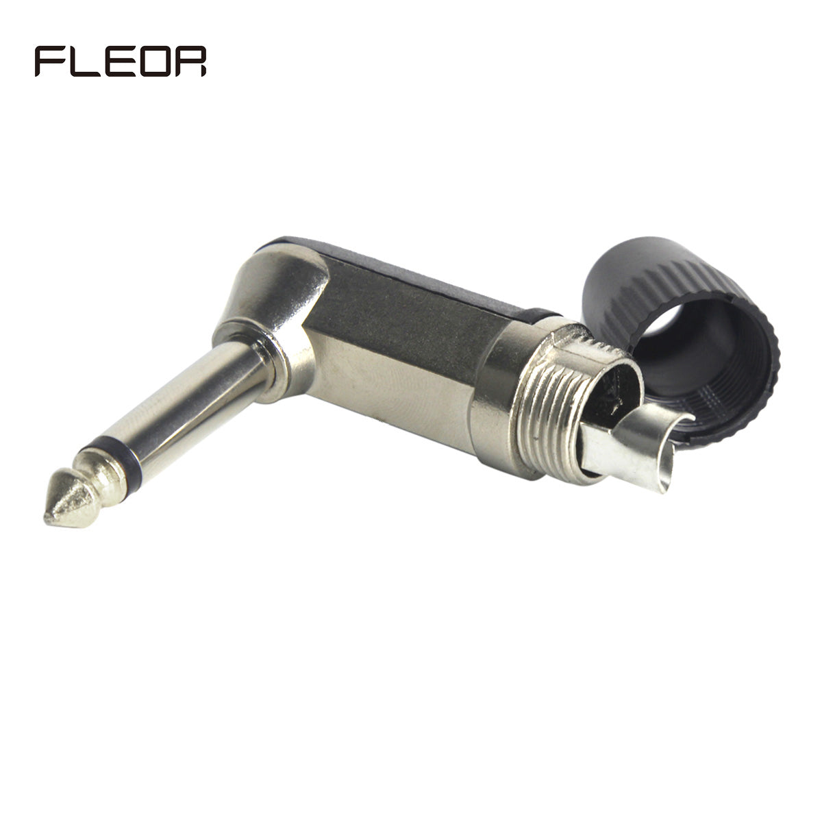 FLEOR 1/4" 6.35mm Jack Right Angle Male Mono Guitar Jack Plug Connector L-Shape