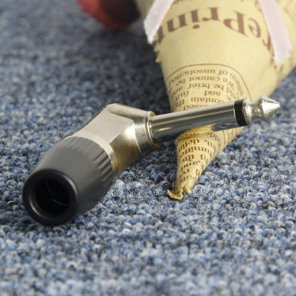 FLEOR 1/4" 6.35mm Jack Right Angle Male Mono Guitar Jack Plug Connector L-Shape