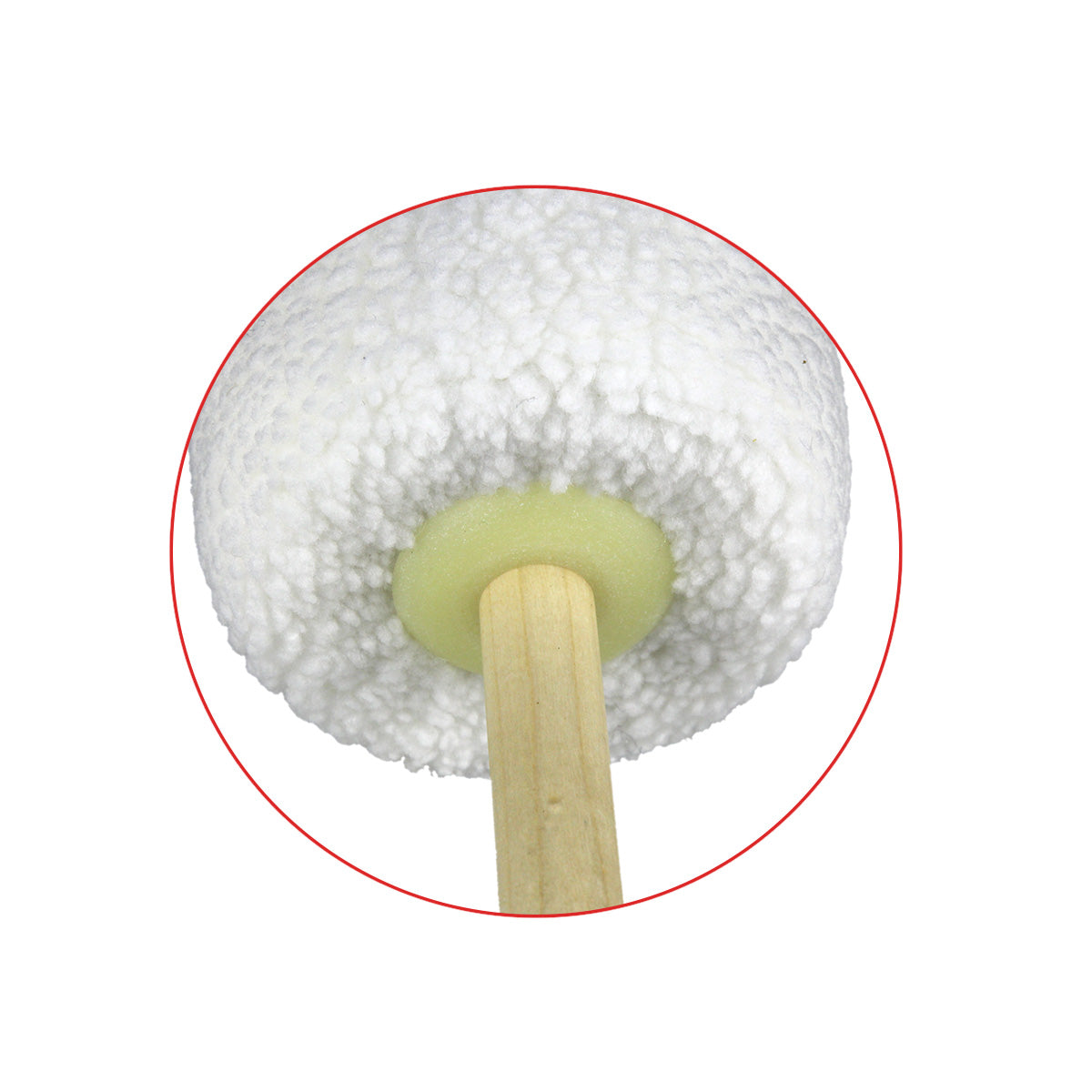 FLEOR Gong Mallet with Wool Head, Wooden Core, Ivory